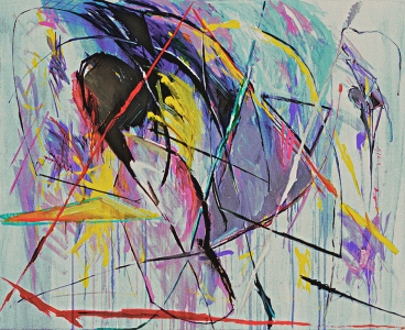 Im roten Dreieck . 1982
Tempera, Öl auf Leinwand
125 x 150 cm