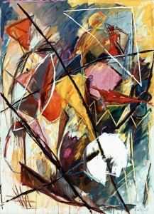 Tanz der Marionetten, 1983−84
Tempera, Öl auf Leinwand
180 x 130 cm