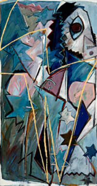 Blaue Stunde der Artisten . 1987
Tempera, Öl auf Leinwand
190 x 100 cm