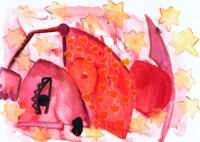 Rotes Träumen . 1992
Aquarell auf Bütten
36 x 50,5 cm