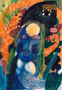 Mame Wata I . 1998
Aquarell auf Bütten
50,5 x 36 cm