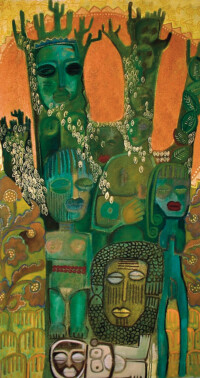 Uschi . 1999
Mischtechnik auf Leinwand
190 x 100 cm