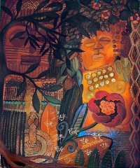 Wald der Träume . 2001
Mischtechnik auf Leinwand
180 x 130 cm