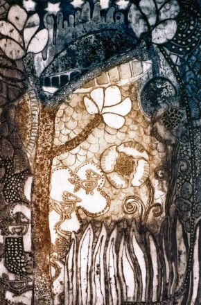 Waldtier . 2000 . Radierung . 1 Platte . 54 x 39,5 cm . für 12 Monat - 12 Originale 2001