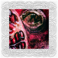 fuchtig kontemplativ: Granatapfelpracht . 2016 . digital collage . pigment print - 10 Farben . Edition 5 . 30 x 30 cm