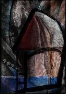 Das Knospenhaus . 2019 . digital art . pigment print 10 Farben